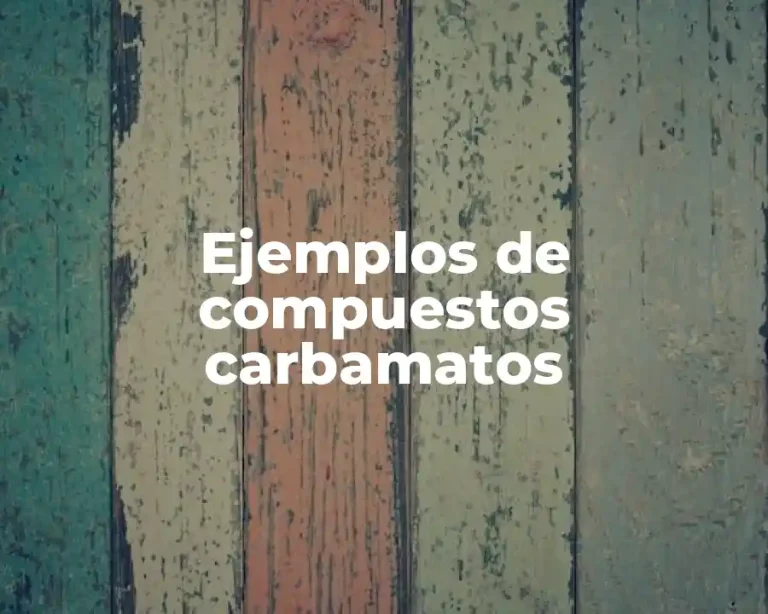 Ejemplos de compuestos carbamatos