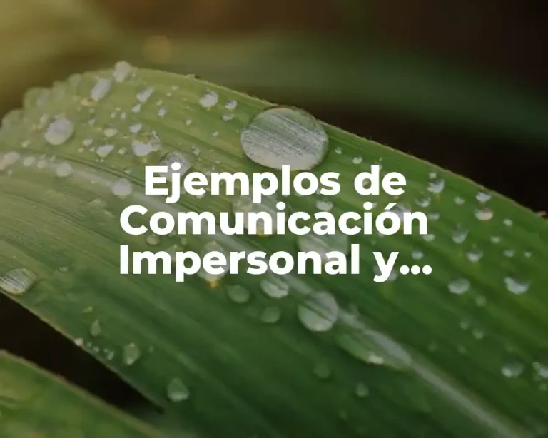 Ejemplos de Comunicación Impersonal y Significado