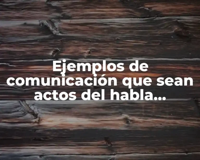 Ejemplos de comunicación que sean actos del habla locucionarios