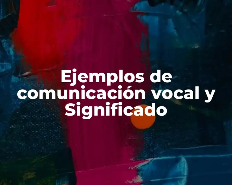 Ejemplos de comunicación vocal y Significado