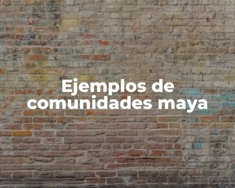 Ejemplos de comunidades maya