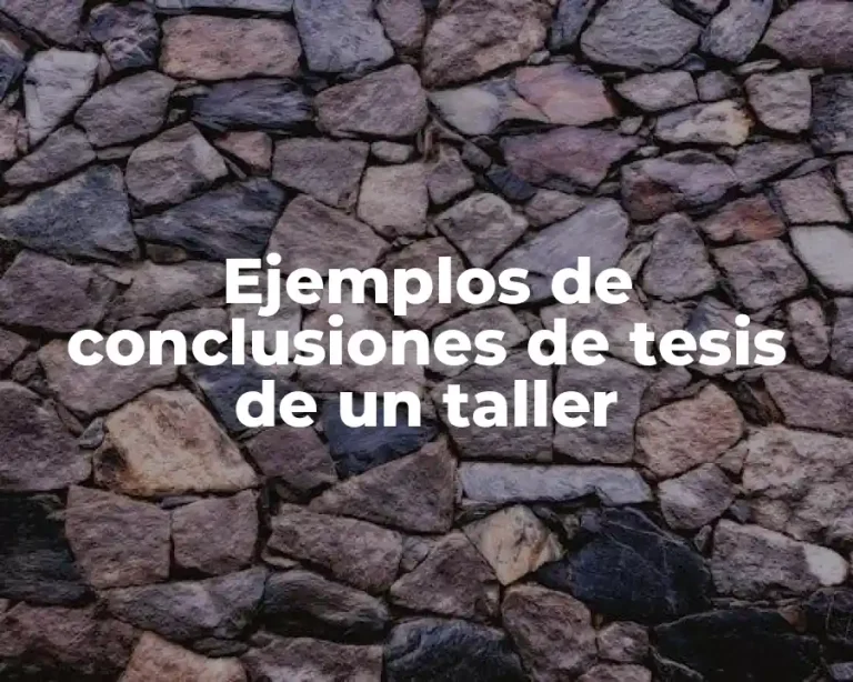 Ejemplos de conclusiones de tesis de un taller