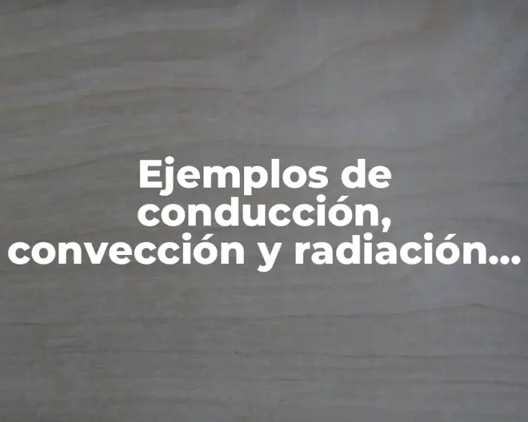 Ejemplos de conducción, convección y radiación en ejercicios de quinto de primaria y Significado