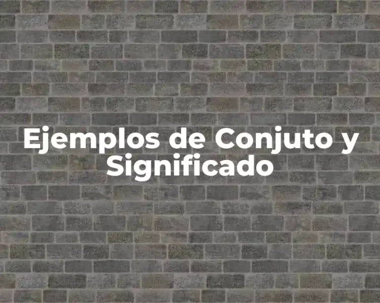Ejemplos de Conjuto y Significado