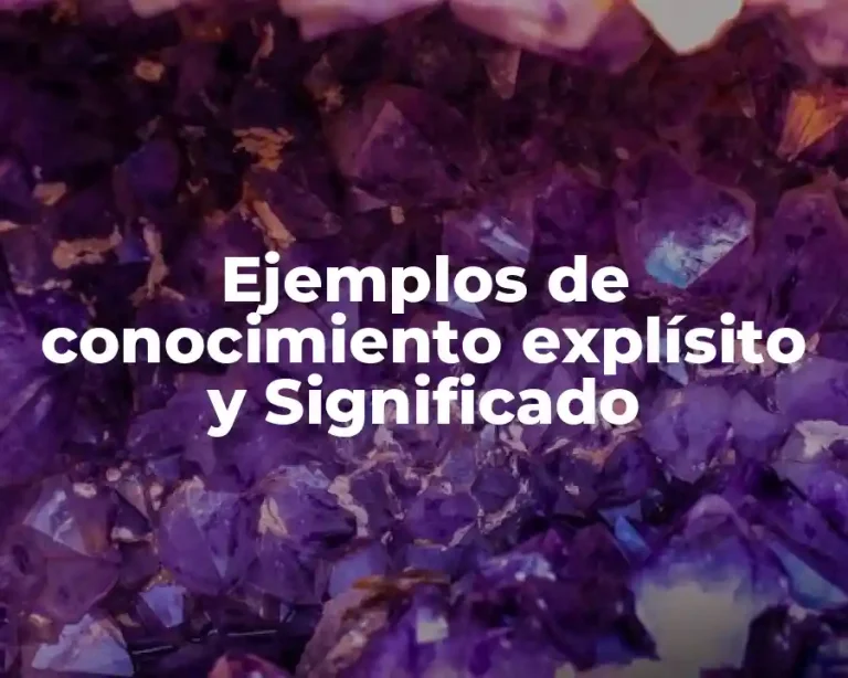 Ejemplos de conocimiento explísito y Significado