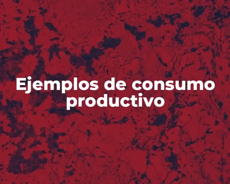 Ejemplos de consumo productivo