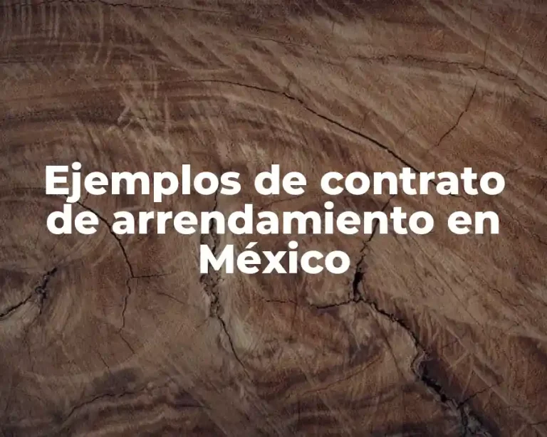 Ejemplos de contrato de arrendamiento en México