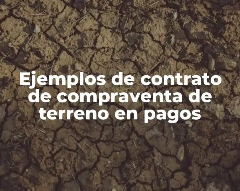 Ejemplos de contrato de compraventa de terreno en pagos