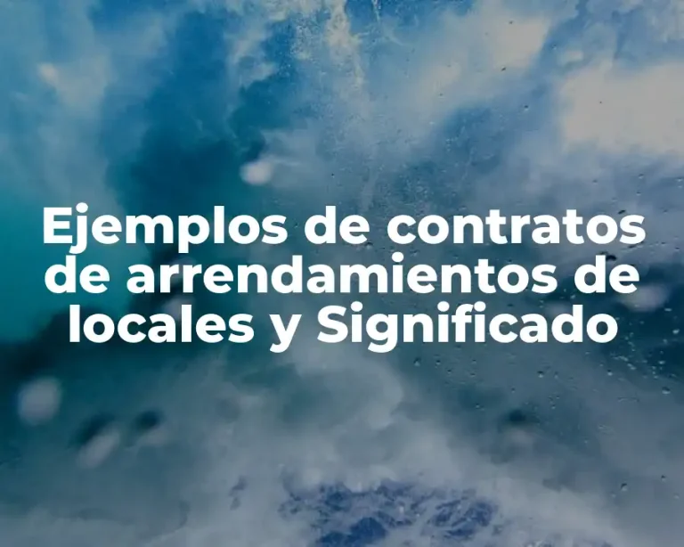 Ejemplos de contratos de arrendamientos de locales y Significado