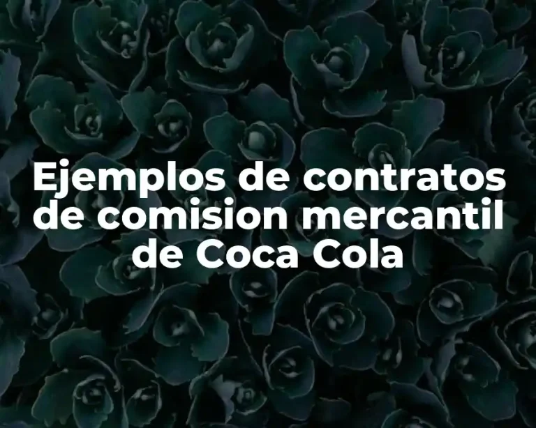 Ejemplos de contratos de comision mercantil de Coca Cola