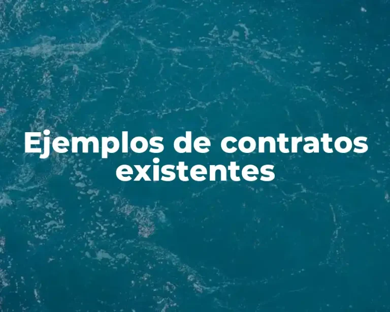 Ejemplos de contratos existentes