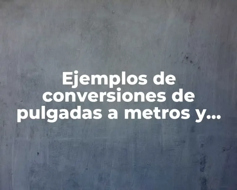 Ejemplos de conversiones de pulgadas a metros y Significado