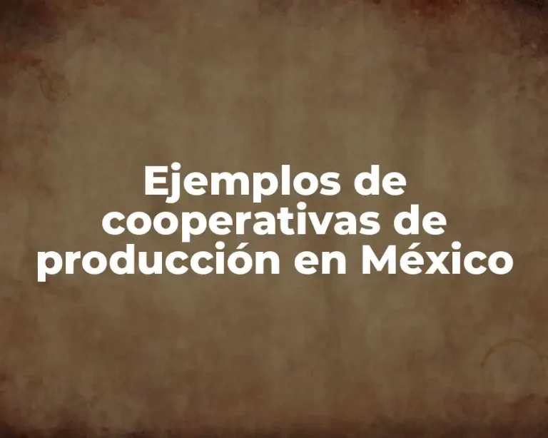 Ejemplos de cooperativas de producción en México
