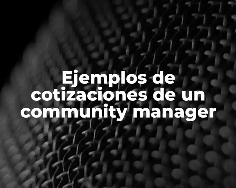 Ejemplos de cotizaciones de un community manager