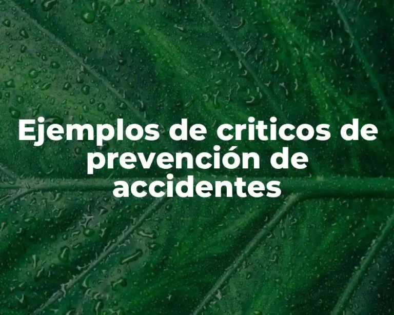 Ejemplos de criticos de prevención de accidentes