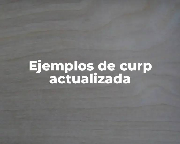 Ejemplos de curp actualizada