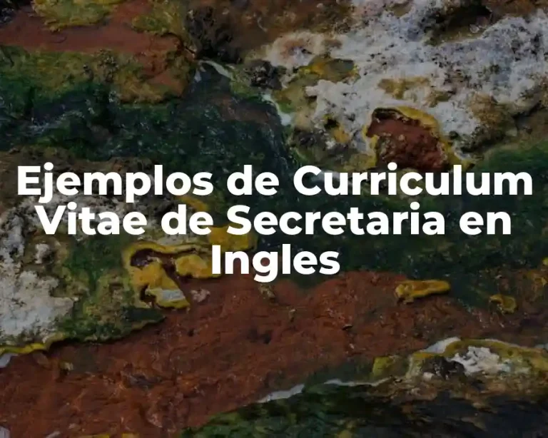 Ejemplos de Curriculum Vitae de Secretaria en Ingles