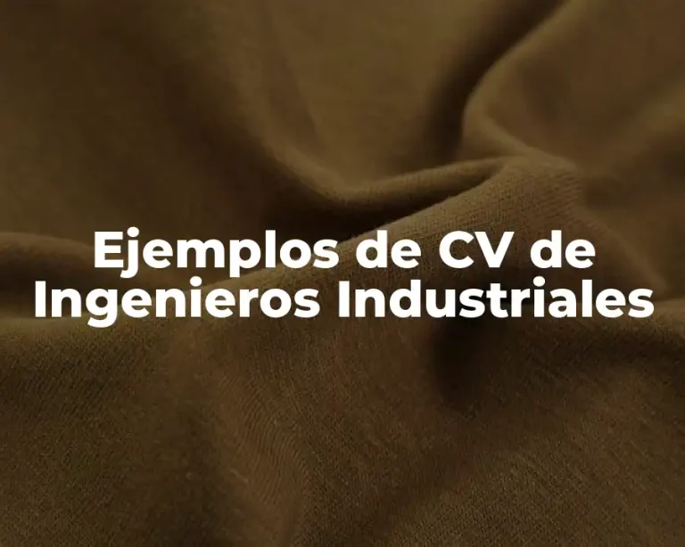 Ejemplos de CV de Ingenieros Industriales