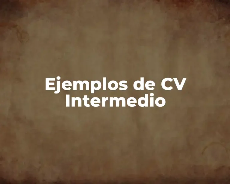 Ejemplos de CV Intermedio