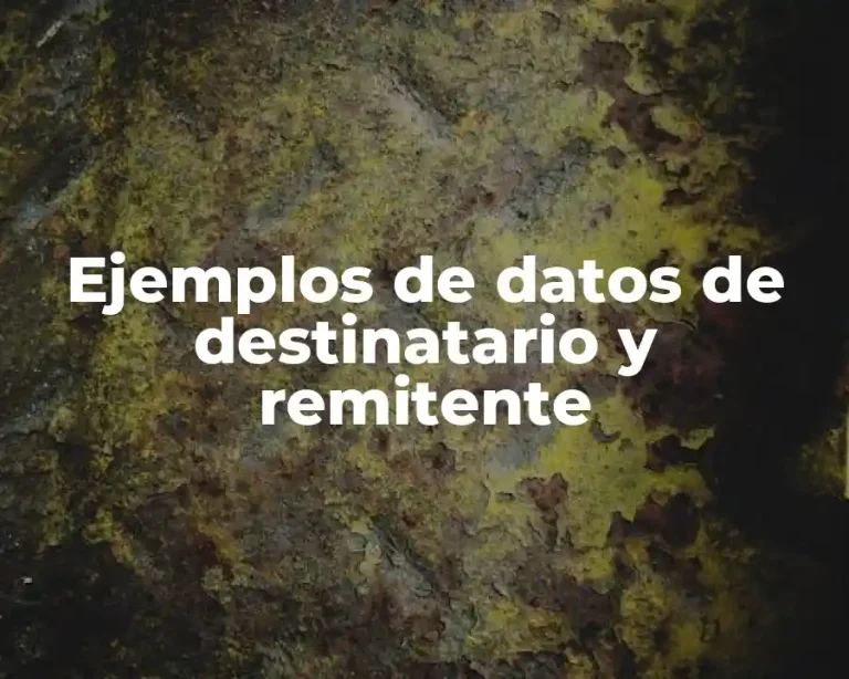 Ejemplos de datos de destinatario y remitente