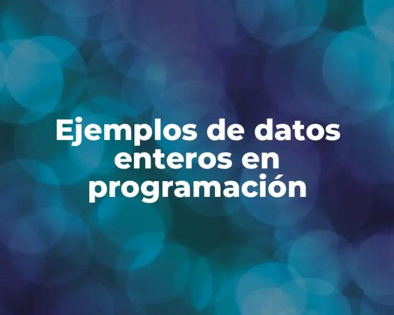 Ejemplos de datos enteros en programación