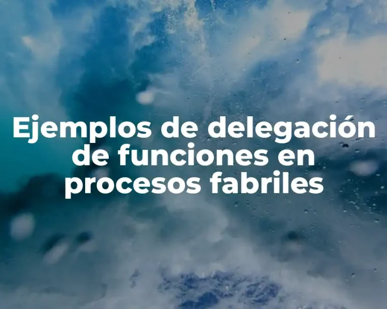 Ejemplos de delegación de funciones en procesos fabriles