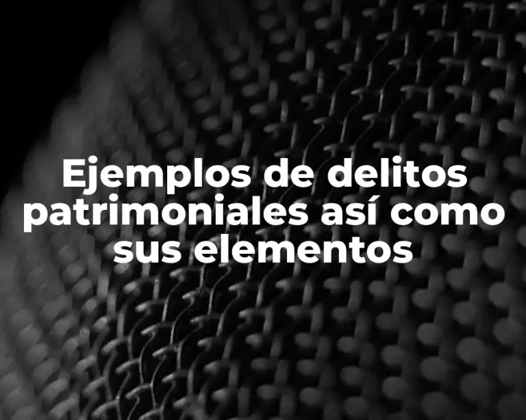 Ejemplos de delitos patrimoniales así como sus elementos