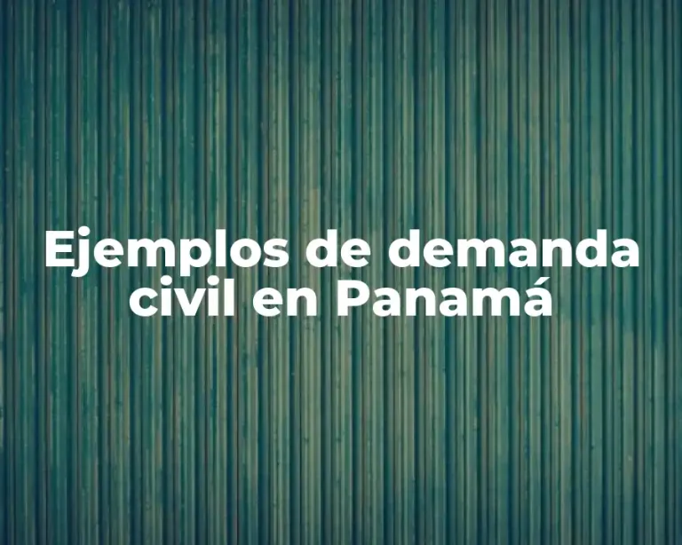 Ejemplos de demanda civil en Panamá