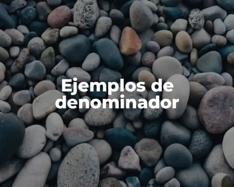 Ejemplos de denominador