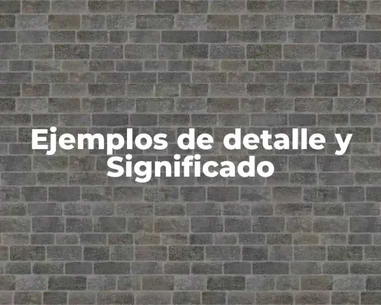Ejemplos de detalle y Significado