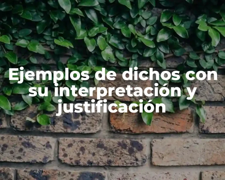 Ejemplos de dichos con su interpretación y justificación