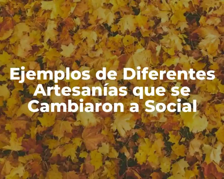Ejemplos de Diferentes Artesanías que se Cambiaron a Social