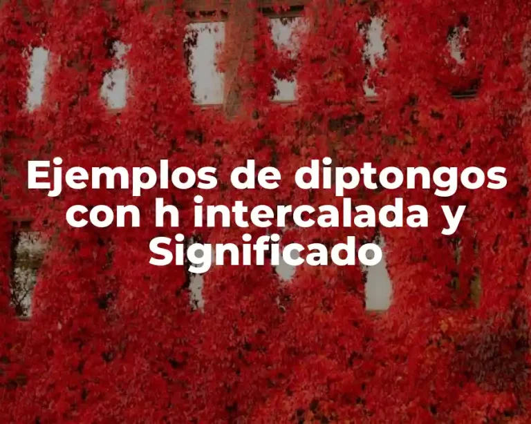 Ejemplos de diptongos con h intercalada y Significado