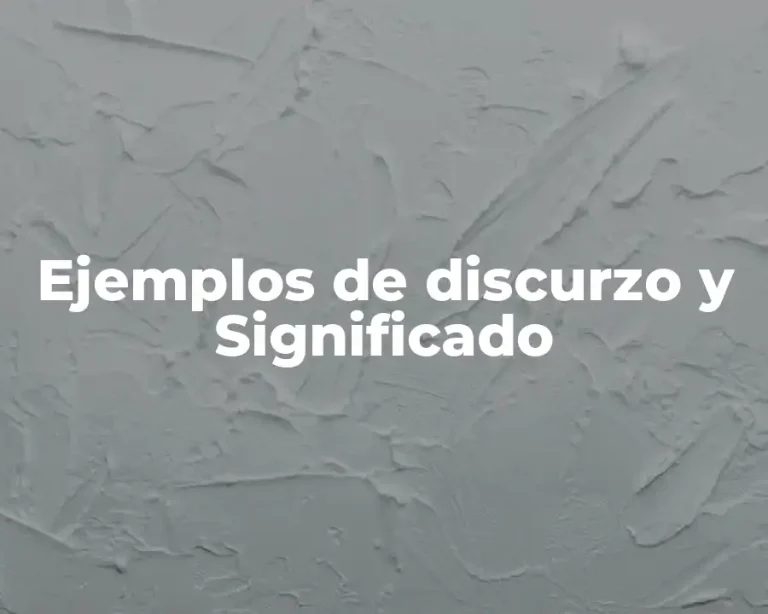 Ejemplos de discurzo y Significado