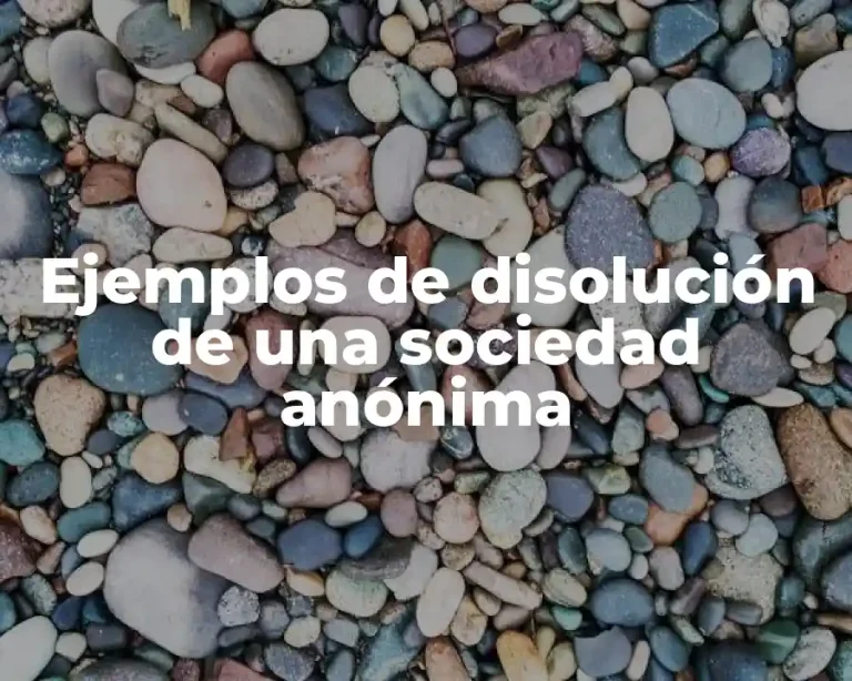 Ejemplos de disolución de una sociedad anónima