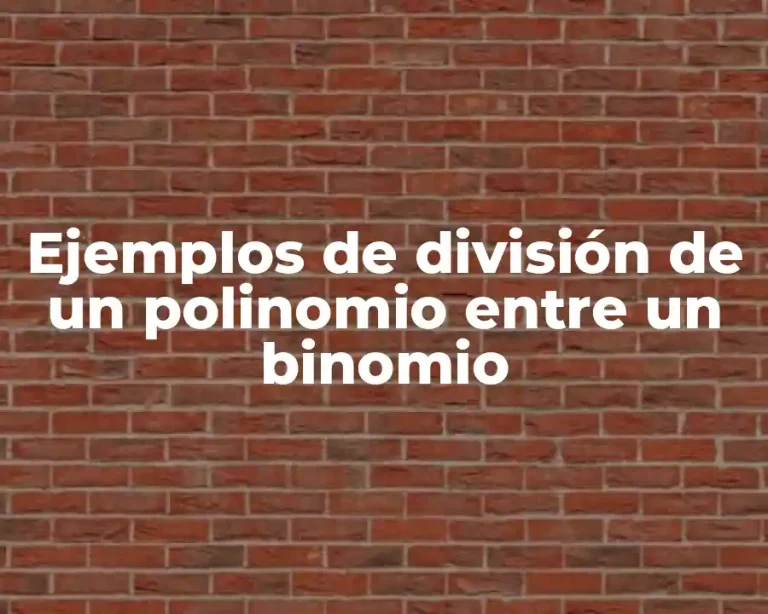 Ejemplos de división de un polinomio entre un binomio