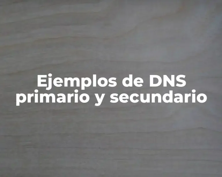 Ejemplos de DNS primario y secundario