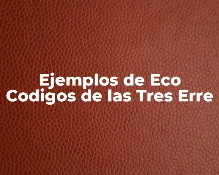 Ejemplos de Eco Codigos de las Tres Erre
