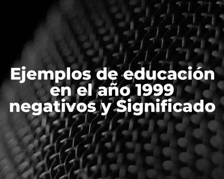 Ejemplos de educación en el año 1999 negativos y Significado
