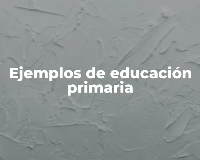 Ejemplos de educación primaria