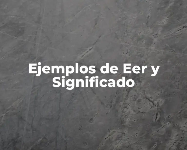 Ejemplos de Eer y Significado
