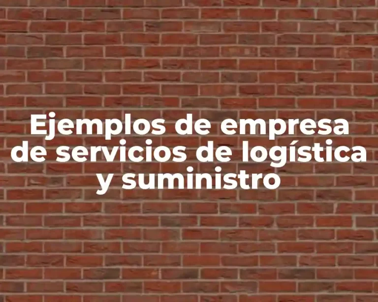 Ejemplos de empresa de servicios de logística y suministro