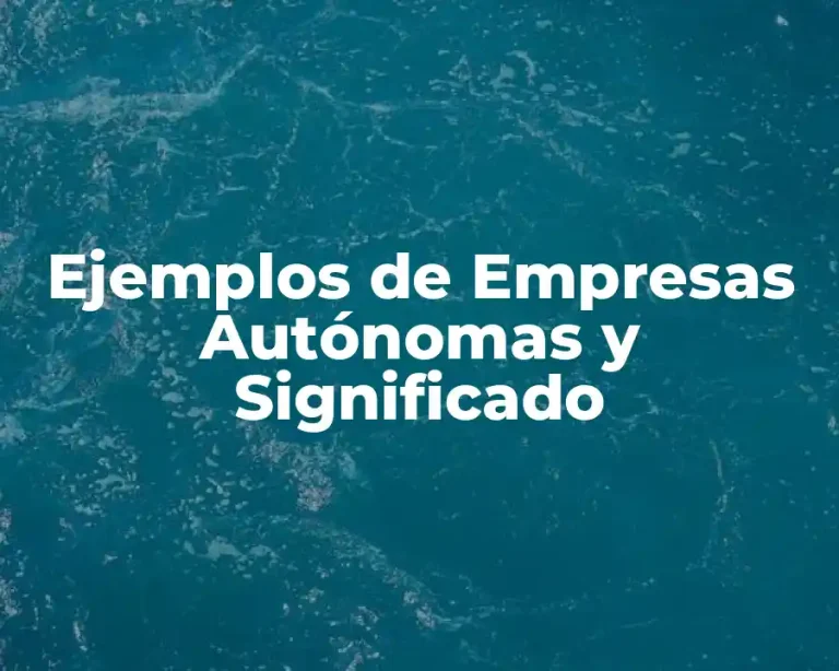 Ejemplos de Empresas Autónomas y Significado