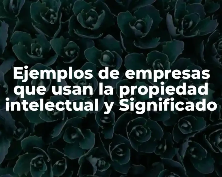 Ejemplos de empresas que usan la propiedad intelectual y Significado