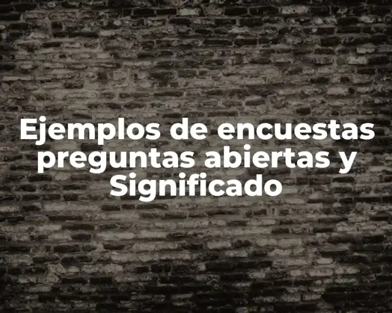 Ejemplos de encuestas preguntas abiertas y Significado