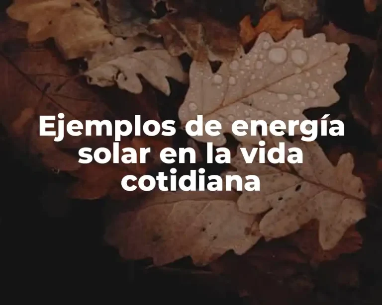 Ejemplos de energía solar en la vida cotidiana