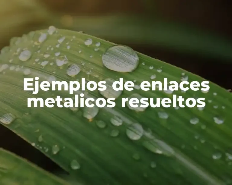 Ejemplos de enlaces metalicos resueltos