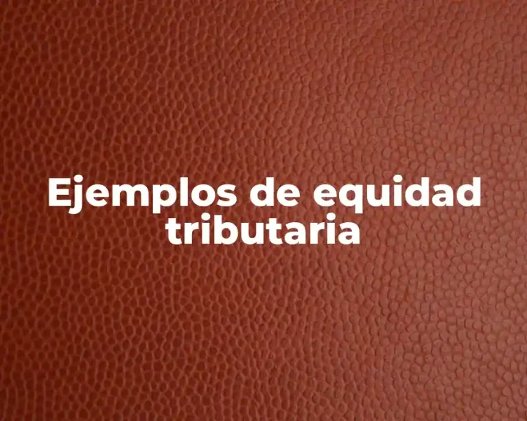 Ejemplos de equidad tributaria