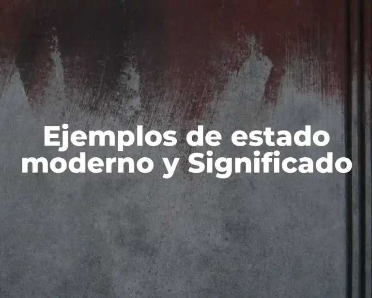 Ejemplos de estado moderno y Significado