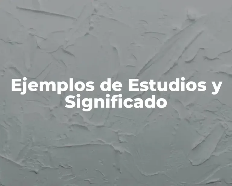 Ejemplos de Estudios y Significado